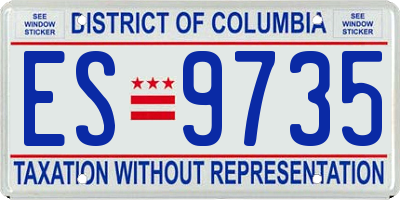 DC license plate ES9735