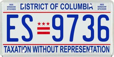 DC license plate ES9736