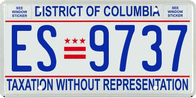 DC license plate ES9737
