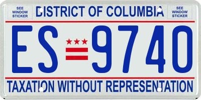 DC license plate ES9740