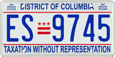 DC license plate ES9745