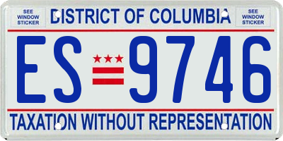 DC license plate ES9746