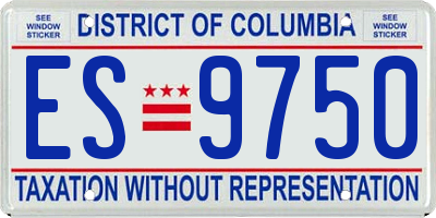 DC license plate ES9750