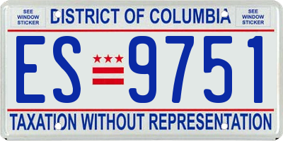 DC license plate ES9751