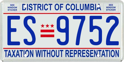 DC license plate ES9752