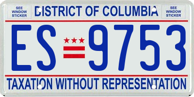 DC license plate ES9753