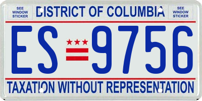 DC license plate ES9756