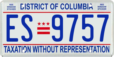 DC license plate ES9757