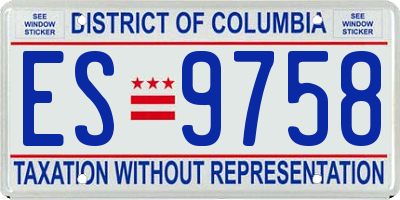 DC license plate ES9758