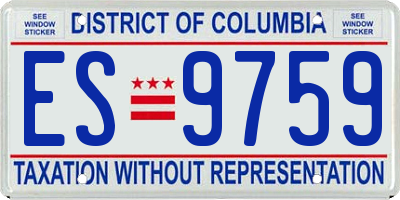 DC license plate ES9759