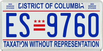 DC license plate ES9760