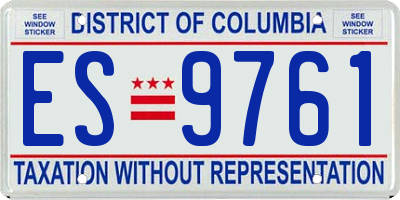 DC license plate ES9761