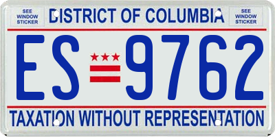 DC license plate ES9762