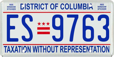 DC license plate ES9763