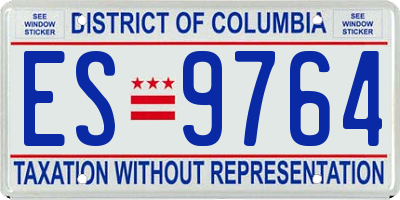 DC license plate ES9764