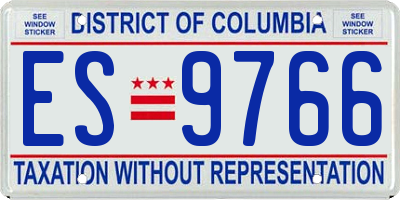 DC license plate ES9766
