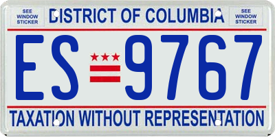 DC license plate ES9767
