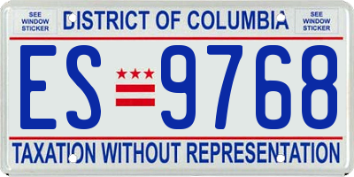 DC license plate ES9768