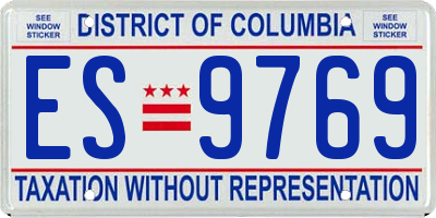 DC license plate ES9769