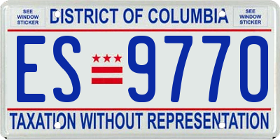 DC license plate ES9770