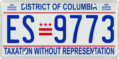 DC license plate ES9773