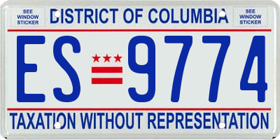 DC license plate ES9774