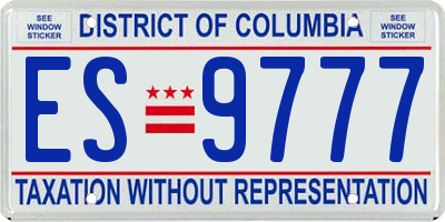 DC license plate ES9777