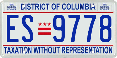DC license plate ES9778