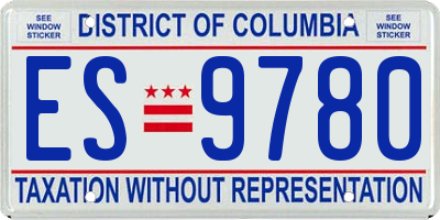 DC license plate ES9780