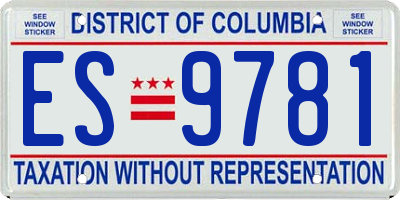 DC license plate ES9781