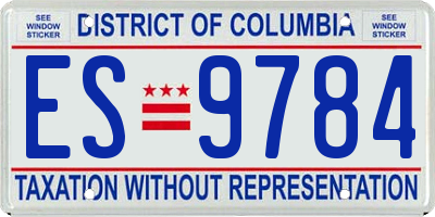 DC license plate ES9784