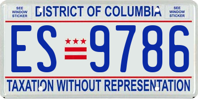 DC license plate ES9786