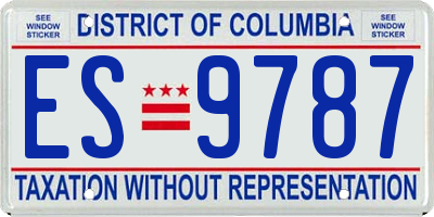 DC license plate ES9787