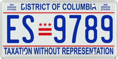 DC license plate ES9789