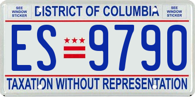 DC license plate ES9790