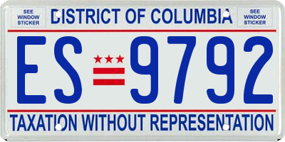 DC license plate ES9792