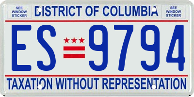 DC license plate ES9794