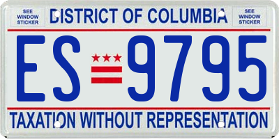 DC license plate ES9795