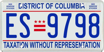DC license plate ES9798