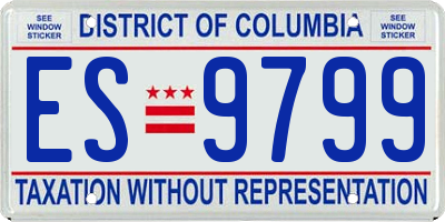 DC license plate ES9799