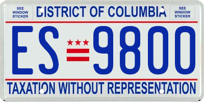 DC license plate ES9800