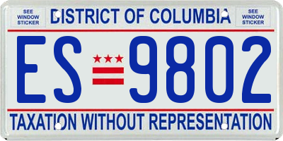 DC license plate ES9802