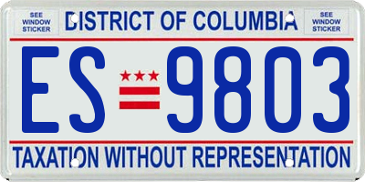 DC license plate ES9803