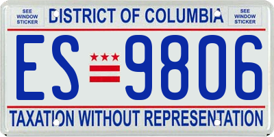 DC license plate ES9806