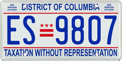 DC license plate ES9807
