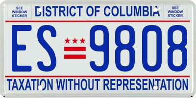 DC license plate ES9808