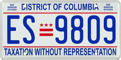 DC license plate ES9809