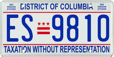 DC license plate ES9810