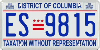 DC license plate ES9815