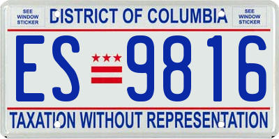 DC license plate ES9816